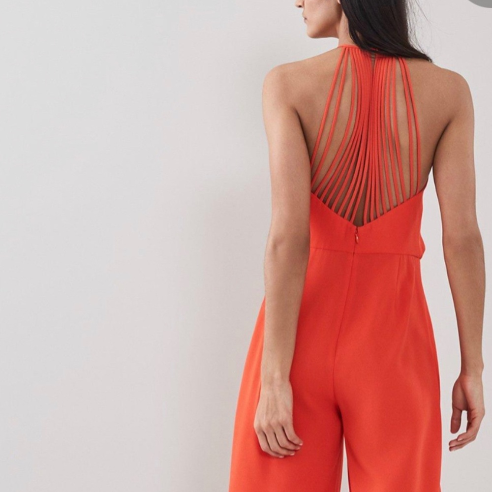 Orange cross-back jumpsuit